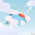 Size: 800x800 | Tagged: safe, artist:yunguy1, rainbow dash, pegasus, pony, g4, animated, cloud, cloudy, cute, dashabetes, eyes closed, female, gif, hooves, lying on a cloud, mare, on a cloud, prone, sky, sleeping, sleepydash, smiling, solo, wings, zzz