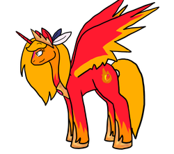 Size: 648x576 | Tagged: safe, artist:moonstruck-badger, philomena, alicorn, pony, g4, alicornified, ponified, ponified pony pets, side view, solo, species swap, spread wings, wings