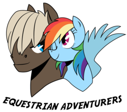 Size: 990x877 | Tagged: safe, artist:dbkit, dumbbell, rainbow dash, pegasus, pony, g4, dumbdash, duo, female, male, shipping, simple background, straight, transparent background, wink