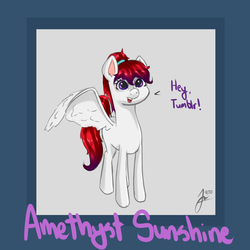 Size: 2000x2000 | Tagged: safe, artist:php7, oc, oc only, oc:amethyst sunshine, pegasus, pony, ask, high res, solo, tumblr