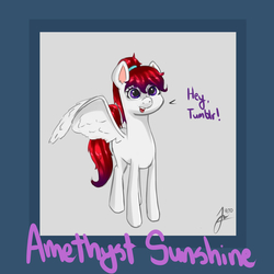 Size: 2000x2000 | Tagged: dead source, safe, artist:php7, oc, oc only, oc:amethyst sunshine, pegasus, pony, ask, high res, solo, tumblr