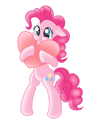 Size: 1000x1300 | Tagged: safe, artist:sofywywy, pinkie pie, earth pony, pony, g4, bipedal, cute, diapinkes, female, floppy ears, heart, simple background, solo, transparent background