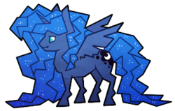 Size: 300x191 | Tagged: safe, artist:captivelegacy, princess luna, g4, female, solo, spiky mane