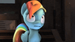 Size: 480x270 | Tagged: safe, artist:ferexes, rainbow dash, g4, 3d, animated, do not want, female, floppy ears, solo, source filmmaker, youtube link