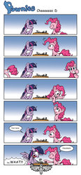 Size: 1600x3440 | Tagged: safe, artist:sonicpegasus, pinkie pie, twilight sparkle, alicorn, pony, g4, chess, comic, female, fourth wall, mare, twilight sparkle (alicorn)