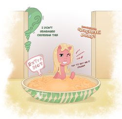 Size: 2183x2142 | Tagged: safe, artist:adequality, oc, oc only, oc:anon, food pony, original species, food, high res, spaghetti, tiny, tiny ponies