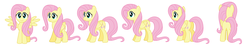 Size: 3744x705 | Tagged: safe, artist:aleximusprime, fluttershy, g4, female, reference sheet, solo, turnaround