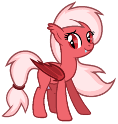 Size: 488x514 | Tagged: safe, artist:unoriginai, oc, oc only, bat pony, pony, fangs, looking at you, raised eyebrow, smiling, solo