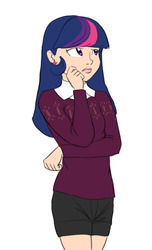 Size: 558x920 | Tagged: safe, artist:carnifex, twilight sparkle, human, g4, female, humanized, solo