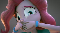 Size: 1920x1080 | Tagged: safe, artist:creatorofpony, pinkie pie, equestria girls, g4, 3d, bad smell, blender, bracelet, braid, clothes, female, hair, holding nose, jewelry, plugged nose, silly face, solo, teenager, vest