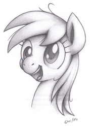 Size: 1248x1749 | Tagged: safe, artist:php177, derpy hooves, pegasus, pony, g4, female, mare, monochrome, portrait, solo, traditional art