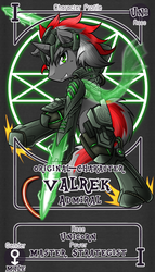Size: 800x1399 | Tagged: safe, artist:vavacung, oc, oc only, pony, unicorn, commission, male, pactio card, solo, stallion