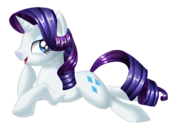 Size: 1080x850 | Tagged: safe, artist:alanymph, rarity, g4, female, prone, simple background, smiling, solo, transparent background