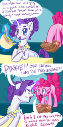 Size: 1000x2000 | Tagged: safe, artist:rastaquouere69, pinkie pie, rarity, ask rarity and pinkie, g4, alternate hairstyle, comic, female, lesbian, picnic, pinkie logic, ship:raripie, shipping