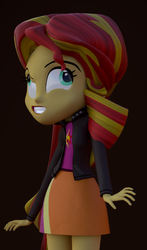 Size: 383x650 | Tagged: safe, artist:creatorofpony, sunset shimmer, equestria girls, g4, 3d, blender, derp, female, solo