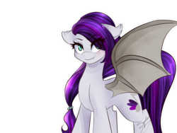 Size: 1280x960 | Tagged: safe, artist:sugarberry, oc, oc only, oc:sweet hum, bat pony, pony, fangs, slit pupils, solo