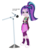 Size: 430x536 | Tagged: safe, artist:unoriginai, oc, oc only, oc:operetta contralto, equestria girls, g4, my little pony equestria girls: rainbow rocks, boots, clothes, coat, cracked gem, cute, disdain, gem, leggings, magical lesbian spawn, microphone, necklace, offspring, parent:aria blaze, parent:sonata dusk, parents:arisona, siren gem, skirt