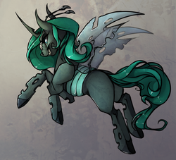 Size: 2200x2000 | Tagged: safe, artist:casynuf, oc, oc only, changeling, green changeling, high res, solo