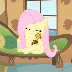 Size: 1326x1326 | Tagged: safe, artist:somepony, fluttershy, g4, stare master, contest, female, hug, solo, trophy