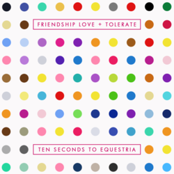 Size: 800x800 | Tagged: safe, artist:fuzon-s, album cover, dots, everypony, friendship, love and tolerate, love lust faith and dreams, minimalist, music, parody, polka dots, thirty seconds to mars