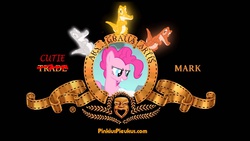 Size: 1920x1080 | Tagged: safe, artist:martybpix, screencap, gummy, pinkie pie, g4, ars gratia artis, closing logo, meme, metro-goldwyn-mayer, mgm, parody