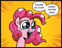 Size: 697x542 | Tagged: safe, artist:brenda hickey, edit, idw, pinkie pie, friends forever #12, g4, my little pony: friends forever, spoiler:comic, reaction image
