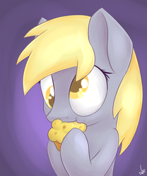 Size: 1250x1500 | Tagged: safe, artist:shinodage, derpy hooves, pegasus, pony, g4, cute, derpabetes, eating, female, mare, muffin, nom, solo