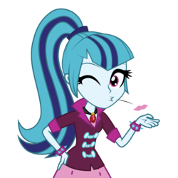 Size: 4000x4000 | Tagged: safe, artist:amante56, sonata dusk, equestria girls, g4, my little pony equestria girls: rainbow rocks, absurd resolution, blowing a kiss, bronybait, commission, cute, female, gem, kiss mark, kissing, lipstick, looking at you, simple background, siren gem, smiling, solo, sonatabetes, transparent background, vector, wink