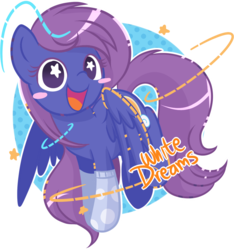 Size: 800x855 | Tagged: safe, artist:xwhitedreamsx, oc, oc only, pegasus, pony, blushing, clothes, female, flying, mare, simple background, smiling, socks, solo, starry eyes, transparent background, wingding eyes