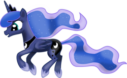 Size: 6382x3937 | Tagged: safe, artist:ilovefrekja, princess luna, g4, female, running, simple background, solo, transparent background, vector