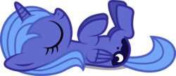 Size: 13792x6001 | Tagged: safe, artist:imageconstructor, princess luna, g4, .svg available, absurd resolution, female, filly, on back, simple background, sleeping, solo, transparent background, vector, woona