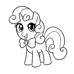 Size: 500x500 | Tagged: safe, artist:madmax, sweetie belle, g4, bowtie, female, monochrome, solo