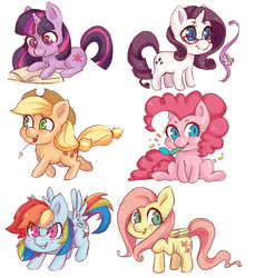 Size: 5830x6374 | Tagged: safe, artist:corelle-vairel, applejack, fluttershy, pinkie pie, rainbow dash, rarity, twilight sparkle, pony, g4, absurd resolution, book, mane six