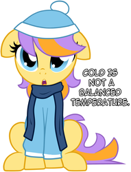 Size: 1280x1677 | Tagged: safe, artist:furrgroup, pony, ask libra pony, clothes, coat, floppy ears, hat, libra, ponyscopes, scarf, simple background, solo, white background, winter, winter hat
