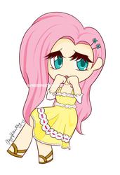 Size: 658x960 | Tagged: safe, artist:damnedromance, fluttershy, human, g4, chibi, female, humanized, solo