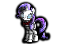 Size: 1024x768 | Tagged: dead source, safe, artist:birdivizer, rarity, pony, robot, robot pony, five nights at aj's, g4, animatronic, creepy, female, five nights at aj's 2, simple background, solo, toy raribon, transparent background