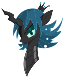 Size: 2732x3344 | Tagged: safe, artist:hijashi, artist:tyler611, queen chrysalis, changeling, changeling queen, g4, alternate hairstyle, anime, armor, female, high res, simple background, solo, transparent background