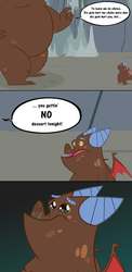 Size: 1024x2099 | Tagged: safe, artist:queencold, clump, oc, oc:gronkle, dragon, g4, cave, comic, crying, dragon oc, dragoness, female, male, mother, mother and son, punishment, speech bubble, teenaged dragon