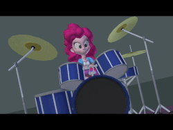 Size: 480x360 | Tagged: safe, artist:creatorofpony, pinkie pie, equestria girls, g4, 3d, animated, awesome as i want to be, blender, drums, female, musical instrument, wip