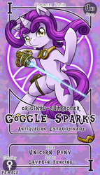 Size: 800x1399 | Tagged: safe, artist:vavacung, oc, oc only, pony, unicorn, commission, female, mare, pactio card, solo