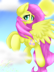 Size: 1200x1600 | Tagged: safe, artist:derpfacederpy, fluttershy, g4, female, flying, smiling, solo