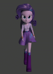 Size: 388x540 | Tagged: safe, artist:creatorofpony, artist:dsmt, rarity, equestria girls, g4, 3d, 3d model, animated, blender, boots, clothes, female, looking at you, shoes, skirt, solo, swag, swagger, sway, walking