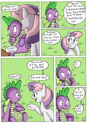 Size: 1024x1446 | Tagged: safe, artist:crazydiary86, spike, sweetie belle, g4, comic, female, for one day, male, ship:spikebelle, shipping, straight