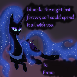 Size: 1280x1280 | Tagged: safe, artist:azurek, nightmare moon, g4, female, solo, valentine