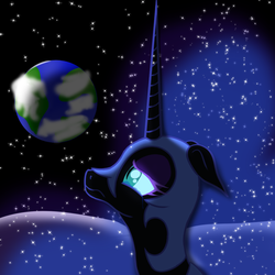 Size: 1000x1000 | Tagged: safe, artist:azurek, nightmare moon, g4, crying, earth, female, solo