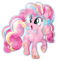 Size: 3500x3791 | Tagged: dead source, safe, artist:theshadowstone, pinkie pie, crystal pony, earth pony, pony, g4, crystallized, cute, female, high res, mare, rainbow power, simple background, solo, transparent background