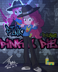 Size: 2267x2834 | Tagged: safe, artist:bluse, pinkie pie, equestria girls, g4, testing testing 1-2-3, converse, female, graffiti, hat, high res, rapper pie, show accurate, solo, spray paint, the rappin' hist'ry of the wonderbolts