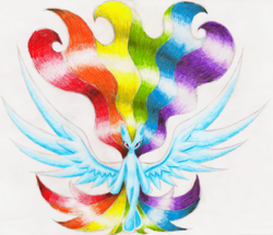 Size: 4048x3484 | Tagged: safe, artist:thatonegib, rainbow dash, g4, colored pencil drawing, female, high res, looking at you, simple background, solo, spread wings, traditional art, white background, wings