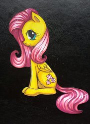 Size: 1024x1416 | Tagged: safe, artist:aschenstern, fluttershy, g4, female, solo, traditional art
