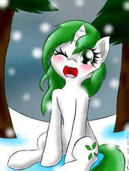 Size: 1200x1600 | Tagged: safe, artist:harthric, oc, oc only, pony, unicorn, snow, snowfall, solo